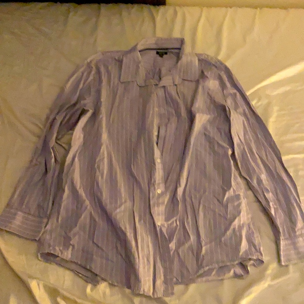 APT. 9 XXL purple striped button up shirt